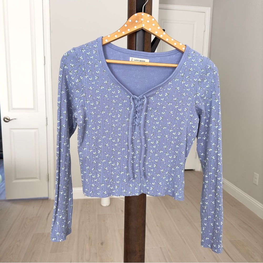 Lace Up Long Sleeve Top